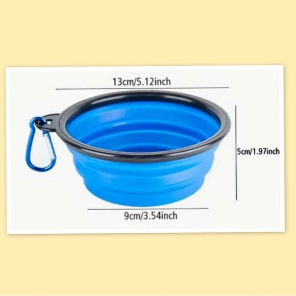 Collapsible Dog Travel Bowl with Carabiner Clip - Picture 2 of 3